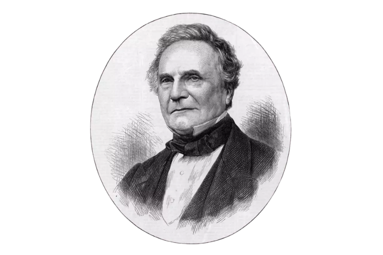 Gezeichnetes Portrait von Charles Babbage