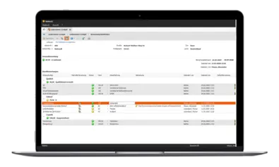 Laptop, darauf zu sehen das Lieferanten-Cockpit in BabtecQ