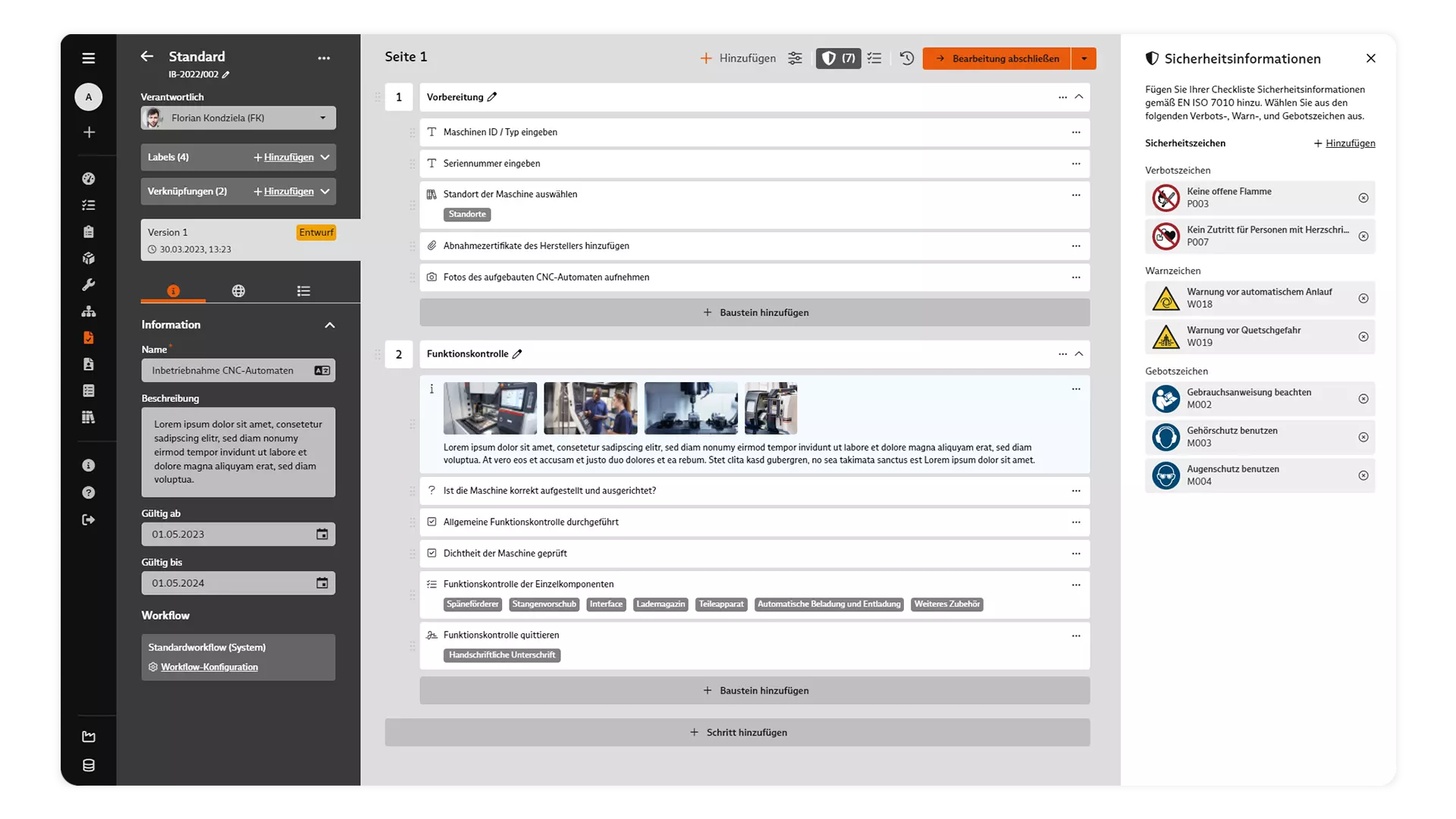 Checklisten in BabtecQ Go Screenshot: Checklisten in BabtecQ Go