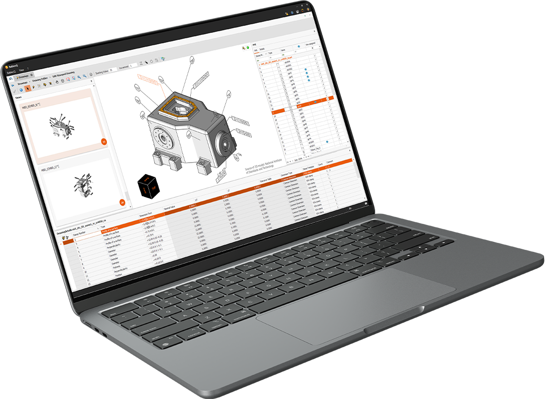 3D CAD in the Babtec software on a laptop screen