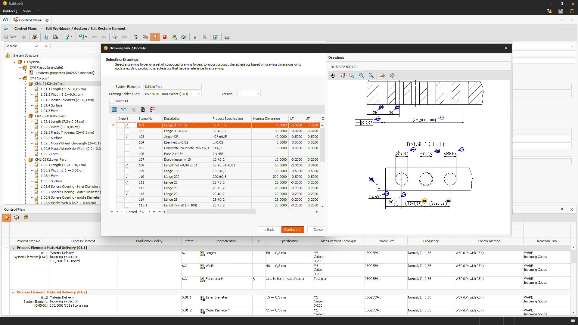 Control-Plan in the QM Software BabtecQ: CAD Integration