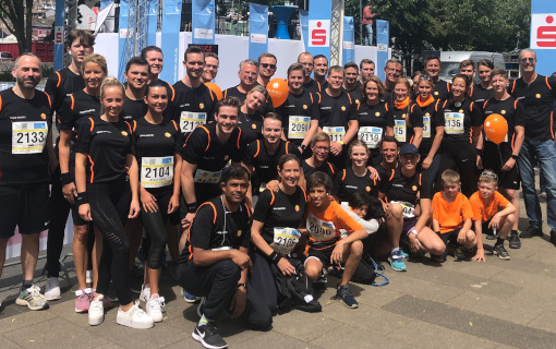 Das Babtec-Team beim Schwebebahnlauf 2019