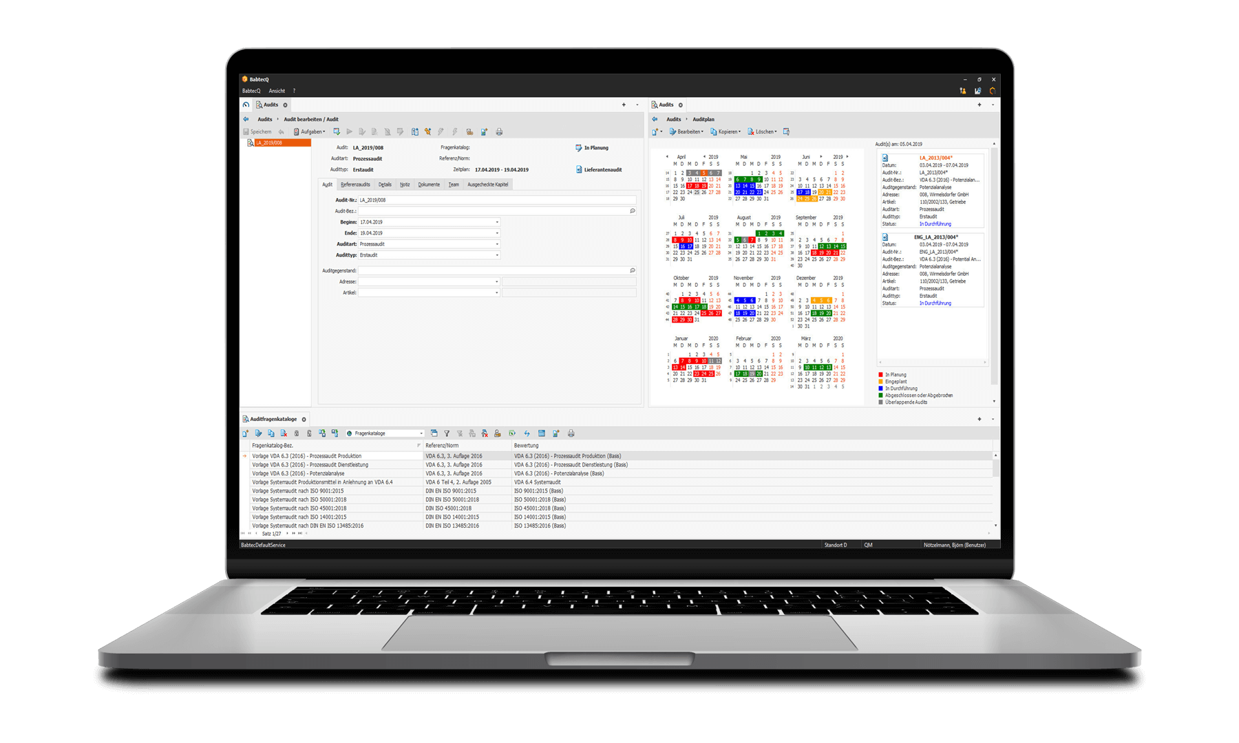 Laptop; Audit Management in BabtecQ